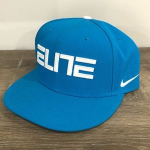 Nike Elite Snapback Baseball Hat Blue Flat Bill Adjustable Cap